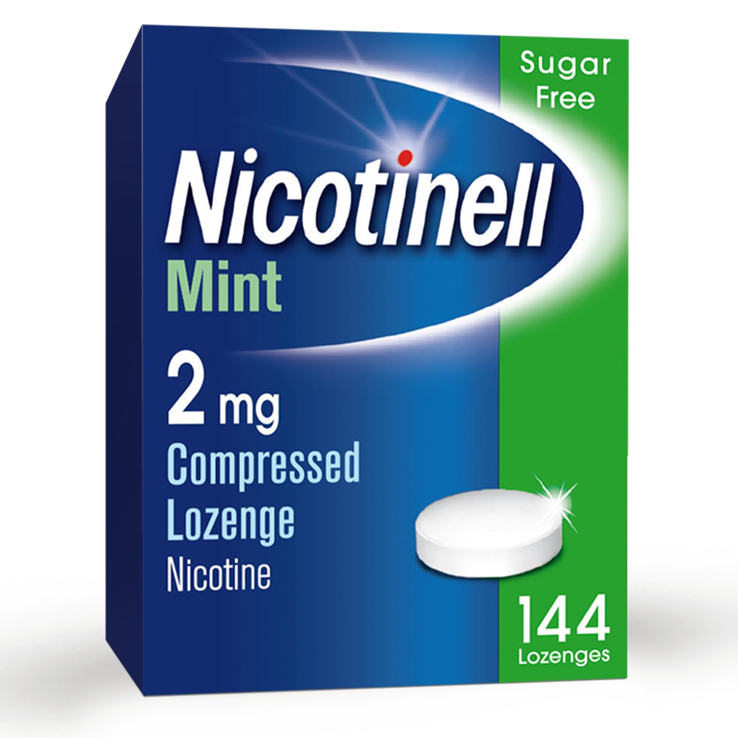 Nicotinell Mint Lozenge 2mg (144 Lozenges), Stop Smoking Aid, Sugar Free Nicotine Lozenges, Fresh Mint Flavour, 2mg Extra Strength for Heavy Smokers, Quit Smoking Aid