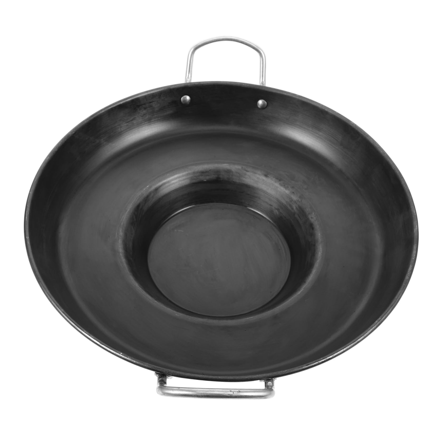 Ciieeo Sartén Multiusos Antiadherente de Hierro Cóncava para Crepes, Mango Antiescaldamiento, Adecuado para Cocina y Familia