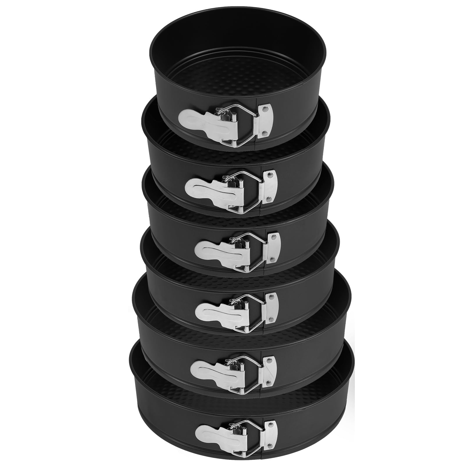 Tortiera Cerniera,Tortiera Apribile Set di 6 tortiere | Tortiera a Cerniera con Fondo Rimovibile, teglia for Dolci con Rivestimento Antiaderente e Base Rimovibile