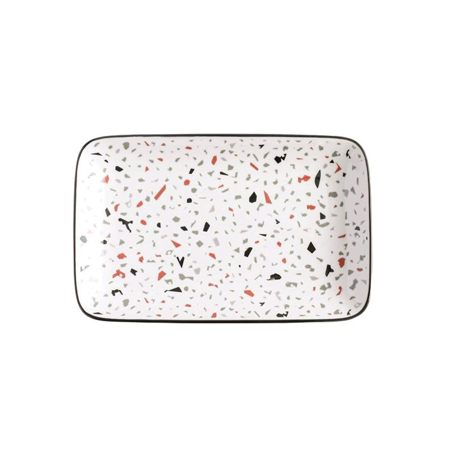 Bandeja para Servir Bandeja de cerámica Sirviendo Bandeja de Bandeja Rectangular Mesa de café Bandeja de Bandeja Decorativa Bandeja Blanco Blanco Bandeja Bandejas para Servir (Size : B)