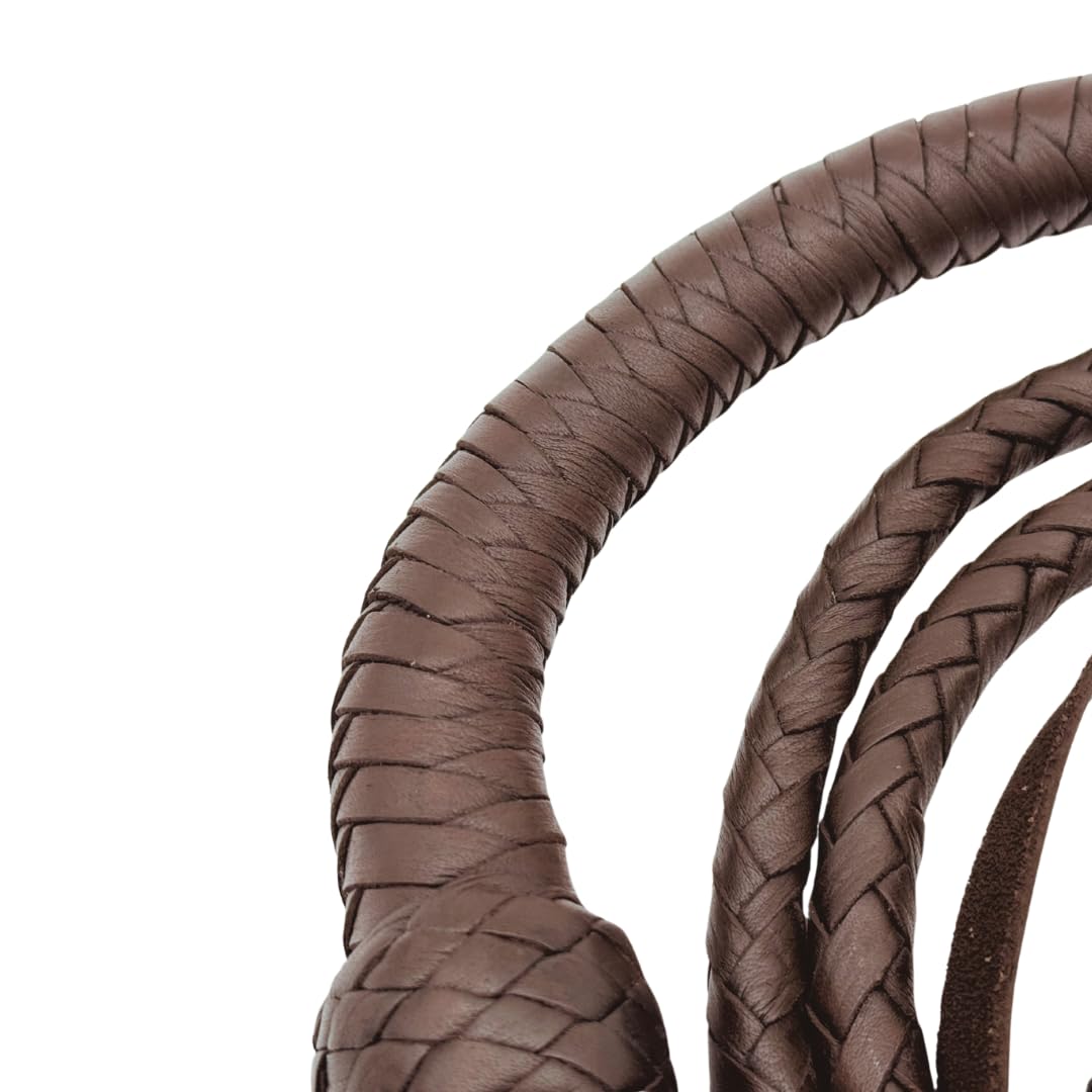 Frustino in vera pelle intrecciata – Attrezzatura da addestramento e allevamento per cavalli occidentali con manico robusto e passante per il polso – Attrezzatura per equitazione