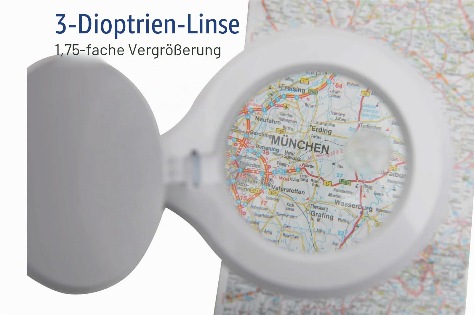 MAUL LED Lupenlampe weiß MAULiris dimmbar Standfuß Präzisionsarbeiten | tageslichtweißes Arbeiten, anpassbare Helligkeit, Echtglas-Vergrößerung, flexibel neigbarer Kopf, standfeste Basis