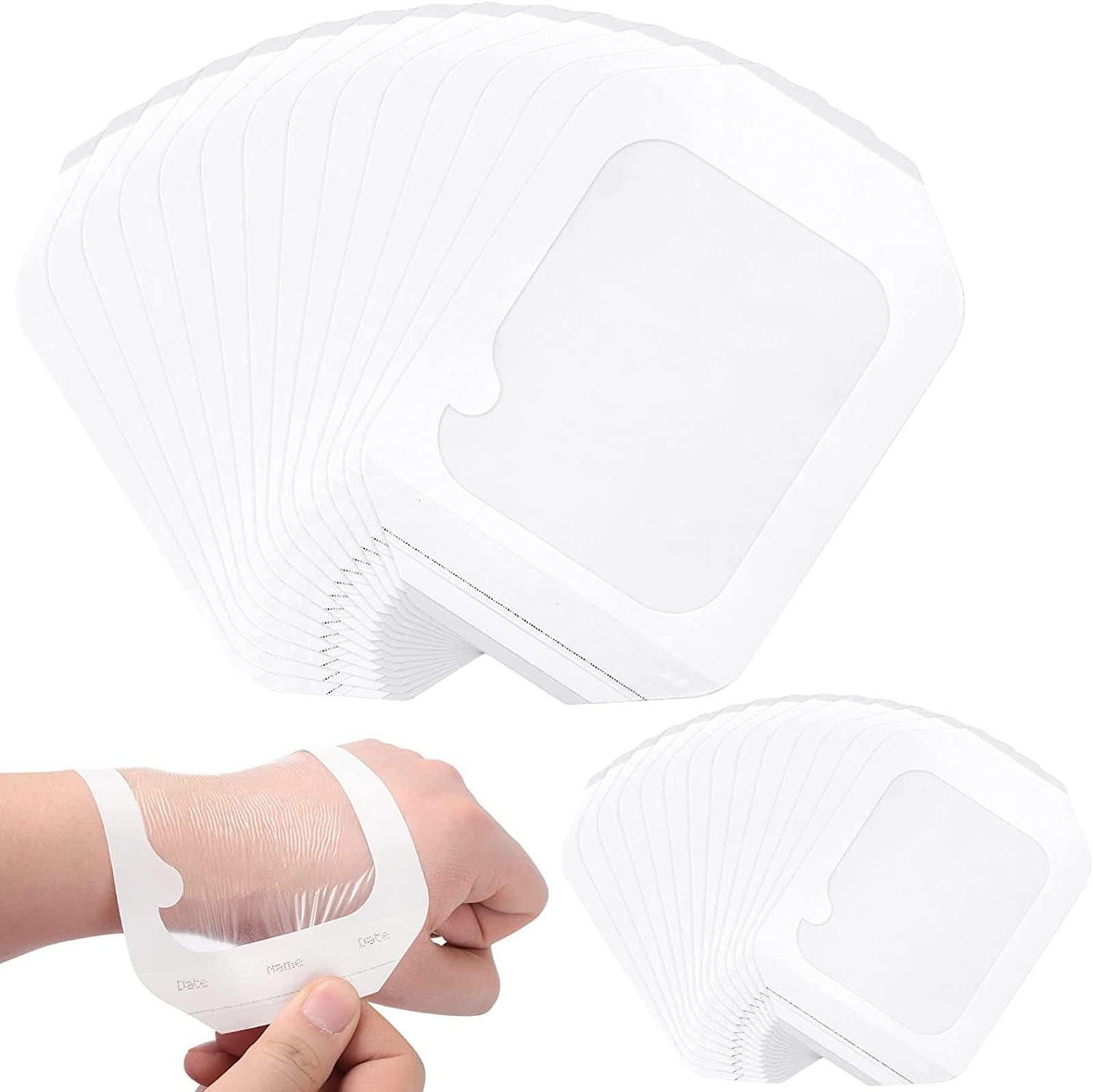 20 Pcs Transparent Film Dressing, Shower Waterproof Bandage Waterproof Wound Cover Bandage Adhesive Patches, Fits for Post Surgical Shower Patch Cover Clear Tape (10cm x 12cm)