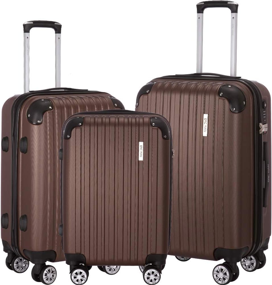 Luggage Set 3 Piece ABS Trolley Suitcase Spinner Hardshell Lightweight Suitcases TSA