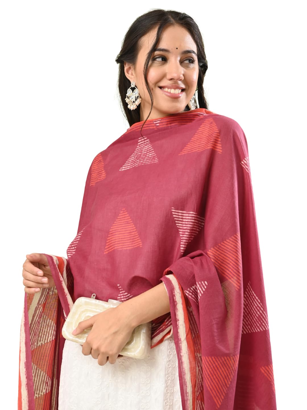 Women's Indigo Dabu Dupatta | Handblock Printed Pure Mul Cotton Stole | Lightweight Summer Ethnic Scarf-image-40