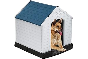 FDW Dog House Indoor Outdoor Durable Ventilate Waterproof Pet Plastic Dog House...