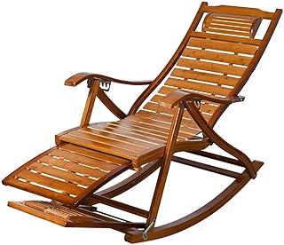 HZH Espreguiçadeiras reclináveis Cadeira de balanço Espreguiçadeira de bambu ajustável Espreguiçadeira dobrável Cadeira de jardim reclinável Varanda Terraço ao ar livre Cadeira de jardim