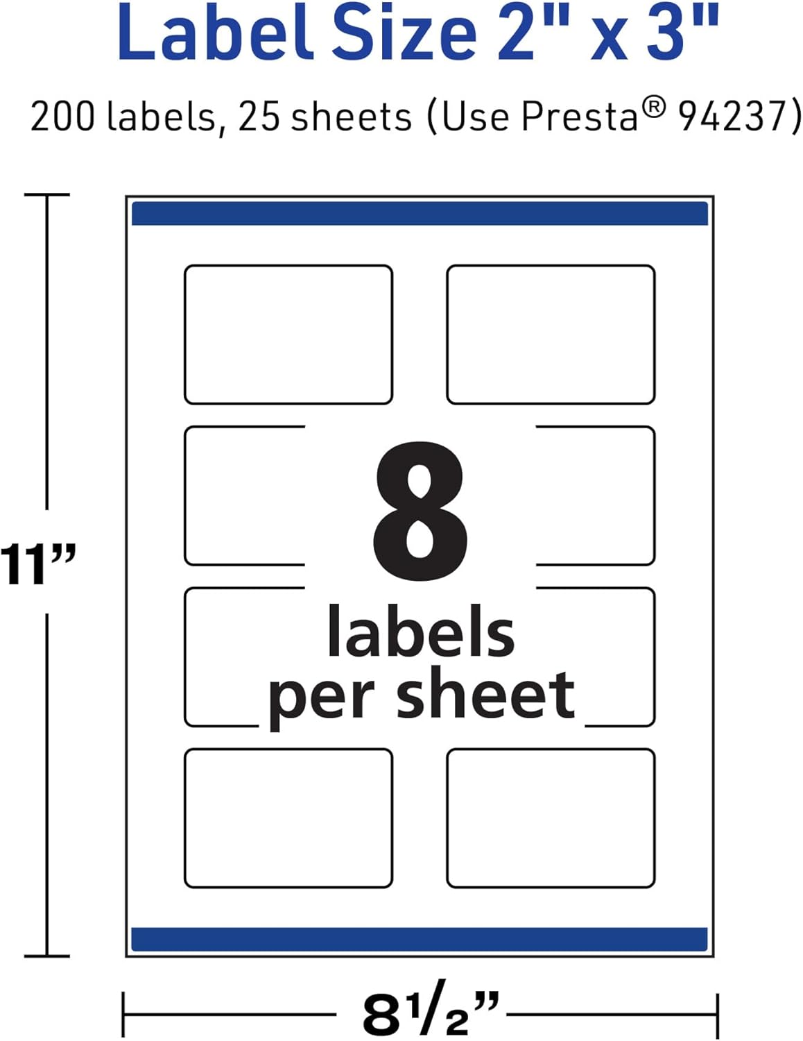 Avery TrueBlock Matte White Rectangle Labels, Sure Feed Technology, 2" x 3", 200 Matte White Labels, Print-to-The-Edge, Laser/Inkjet Printable, Great for Packaging and Product Merchandising