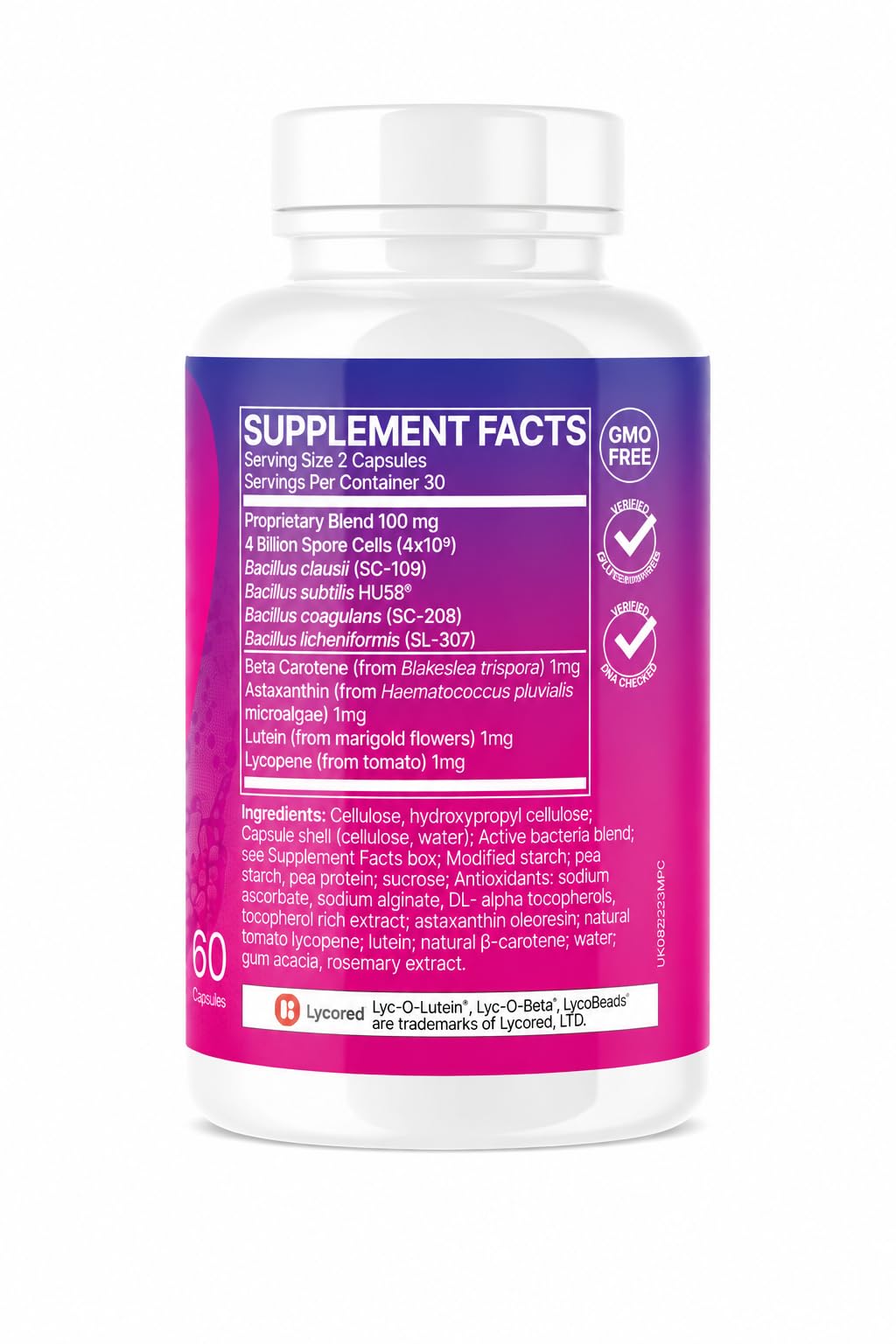 Microbiome Labs MegaSporeBiotic Plus – Probiotyk oparty na sporach z 4 szczepami Bacillus, codzienne wsparcie jelit dla kobiet i mężczyzn, wegański, stabilny w temp. pokojowej, 60 kapsułek