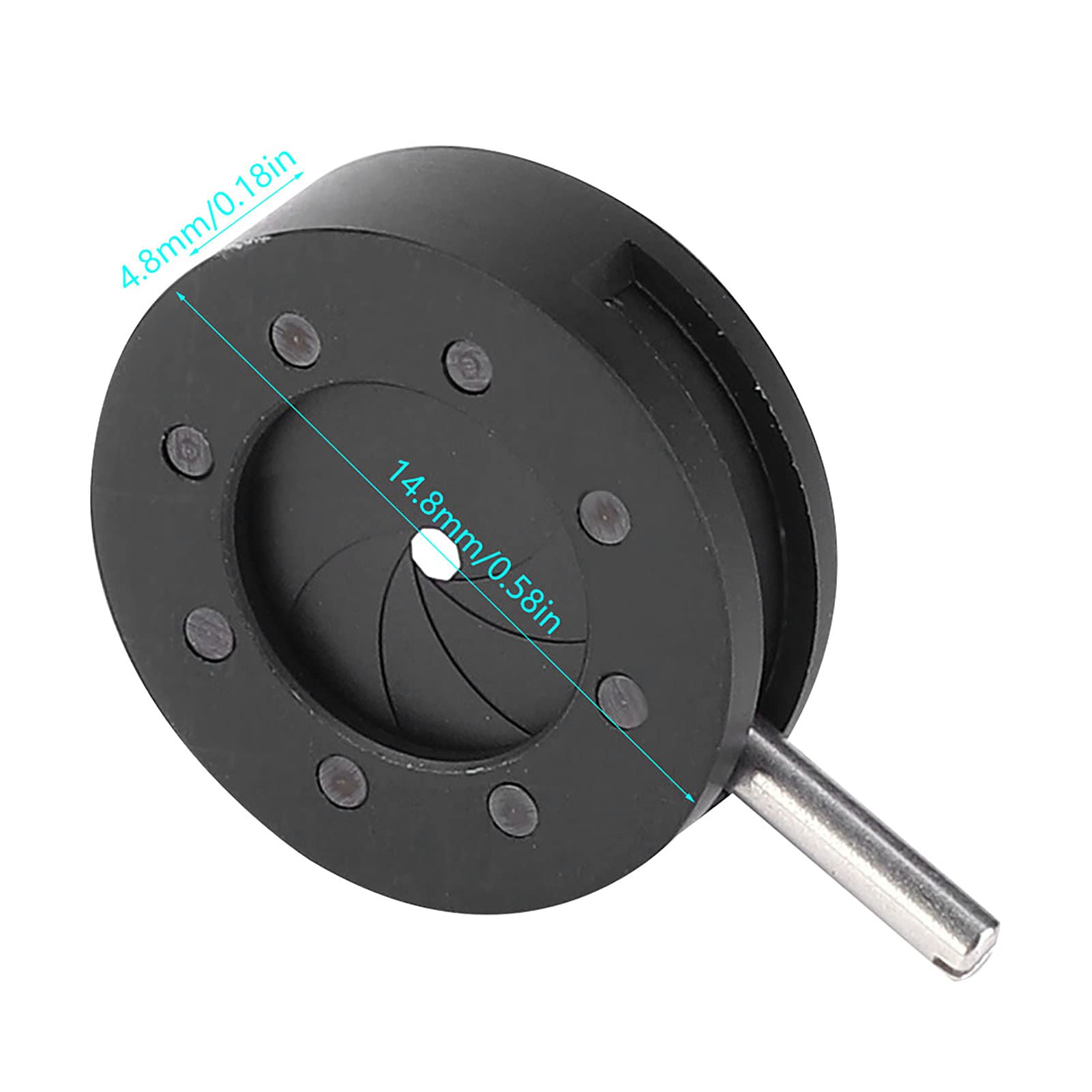 Cocoarm Diafragma del Iris Lente Ajustable Apertura de Iris Diafragma Microscopio Adaptador Iris Apertura Diafragma óptico de Metal para Microscopio, 5 Tipos Opcionales para Diversas (SK8)