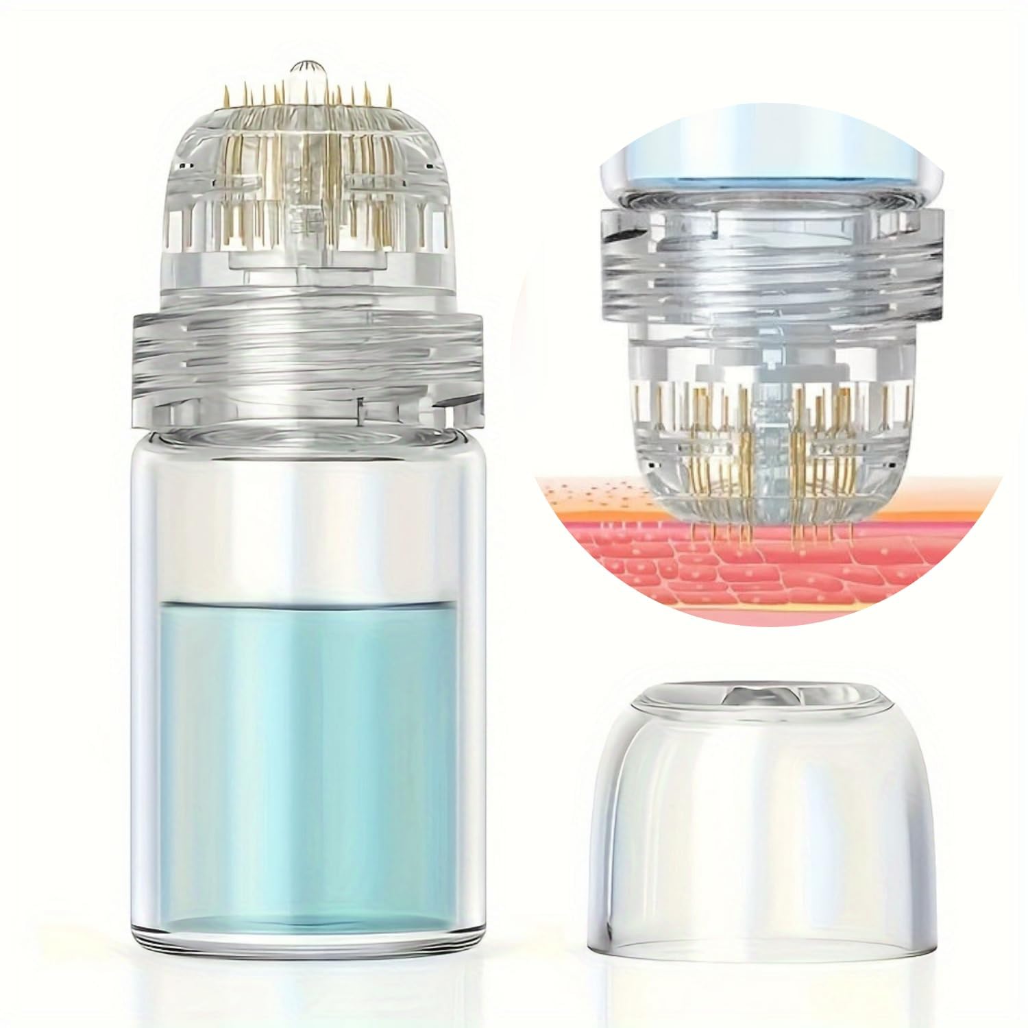 TWINZEN 0.5MM Mini Portable Needle Facial Serum Bottle with 20