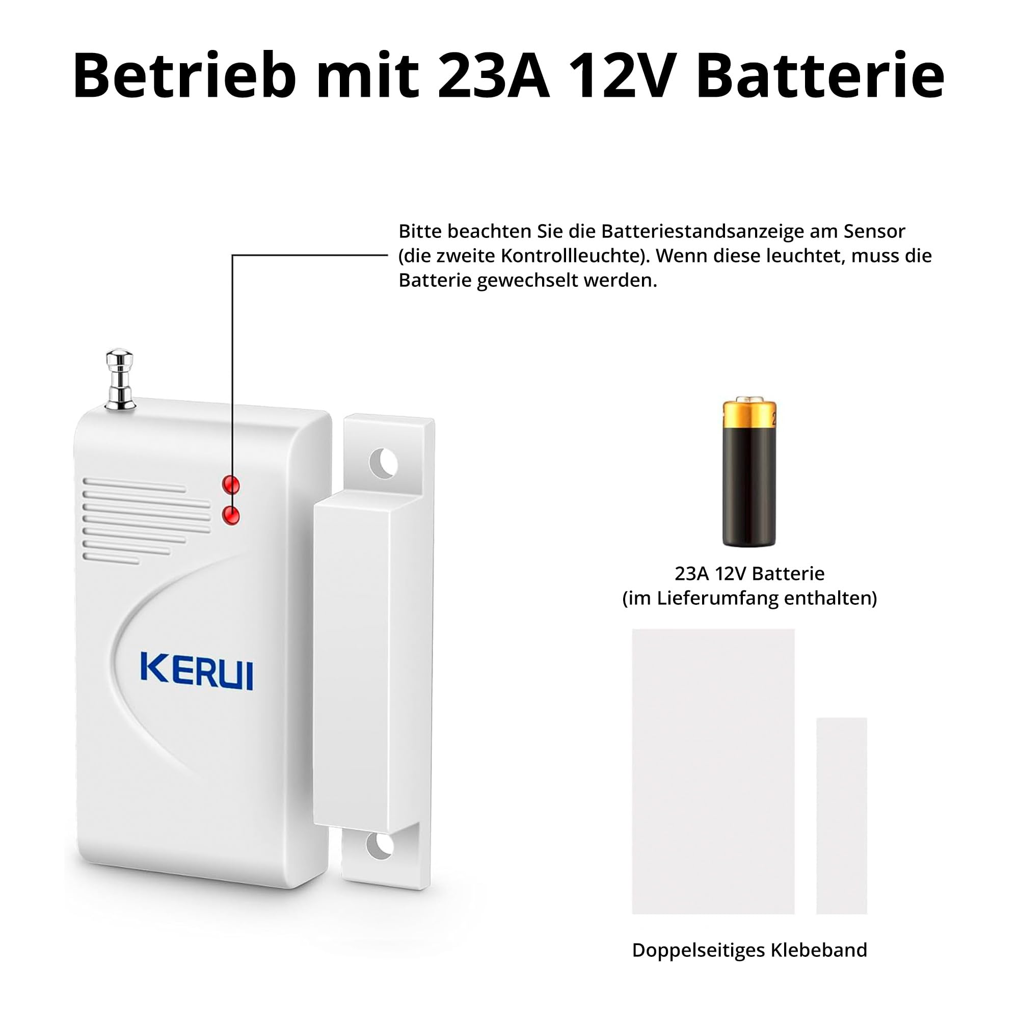 WiFi Alarmanlagen-Set inklusive 115 dB Sirene, Bewegungsdetektor und Tür-/Fenstersensoren(5er-Pack), gesteuert per Fernbedienung für Geschäfte, Lager und Wohnbereiche