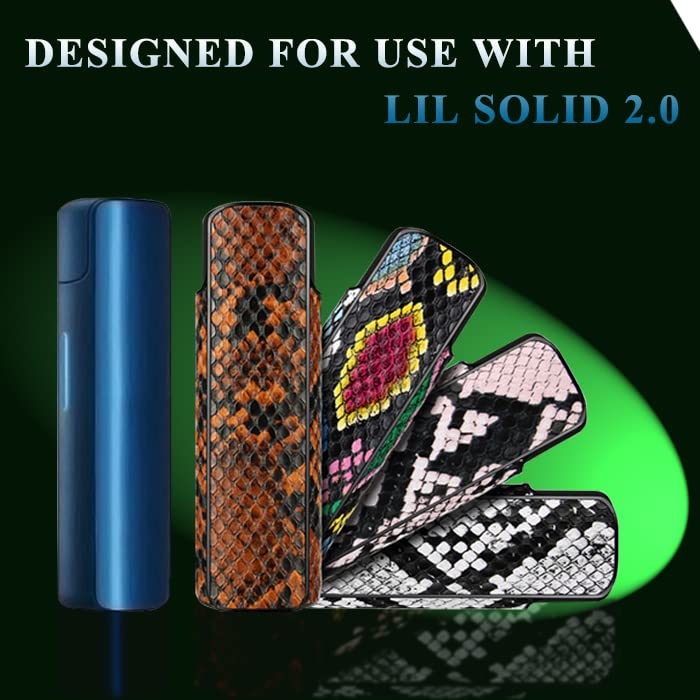 Aickosdusu Slangenpatroon Beschermhoes Tas Hoes Geldt voor de IQOS LIL Solid 2.0 Elektronische Sigaret, PC Lederen Cover Case Accessoires (MULTI-COLOR) - Afbeelding 4