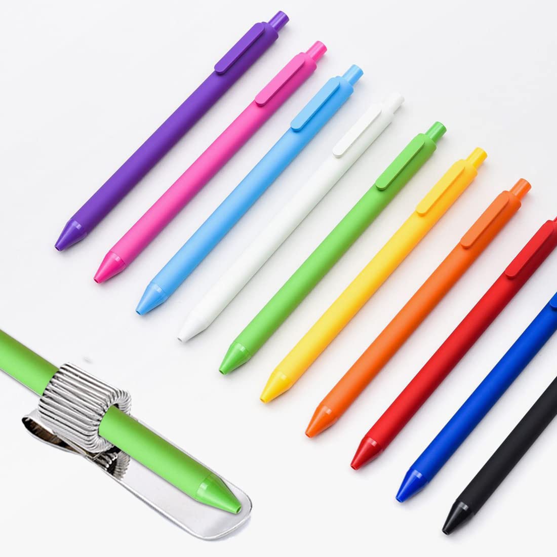 OFFCUP Portapenne con Graffetta, 20Pcs Clip per Penna, Porta Penne da Tasca, Clip per Penna Semplice in Metallo, Graffette Ufficio Penna, Portapenne Metallo per Agenda, Calendari, Taccuino