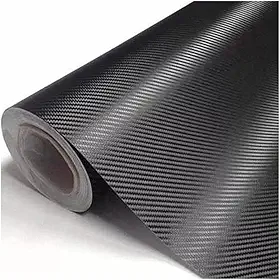 Vinil Adesivo Envelopamento Fibra Carbono Preto - 1m X 20cm
