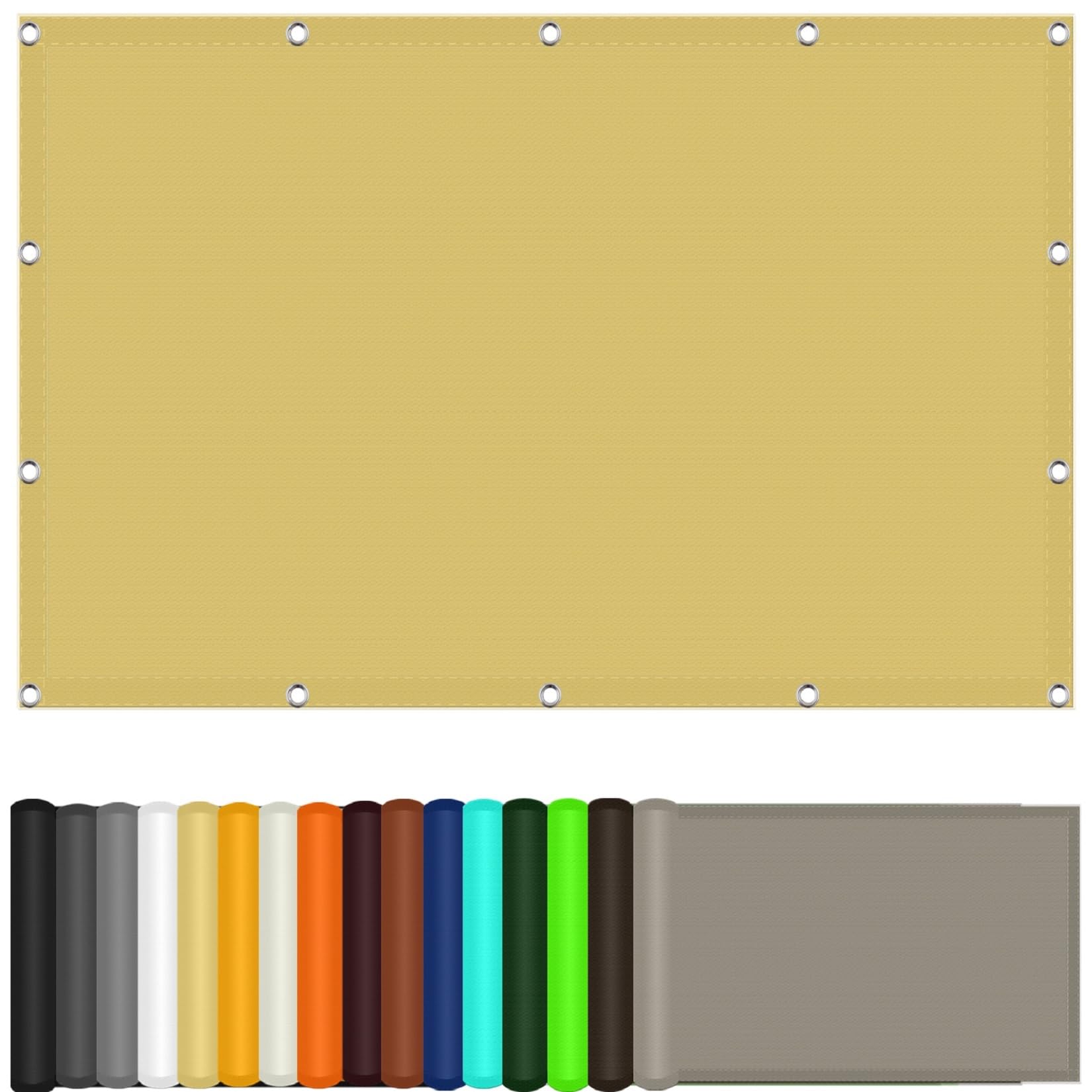 KLGFBDC Waterproof Rectangle Sun Shade Sail 1 x 4.2m TearResistant UVBlocking Canopy with Grommets for Outdoor Balcony Garden PartyCream Color
