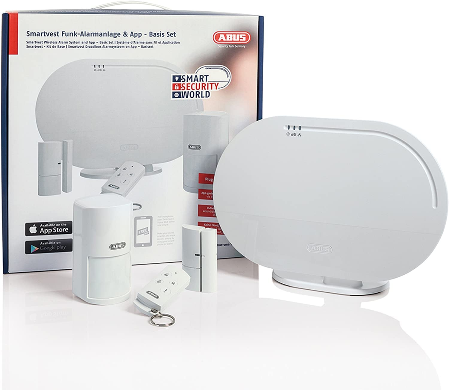 ABUS Smartvest sistema de alarma inalámbrico set básico sistema de alarma antirrobo incl. detector de movimiento y detector de apertura - ganador de la prueba - acceso remoto iOS y Android aplicación