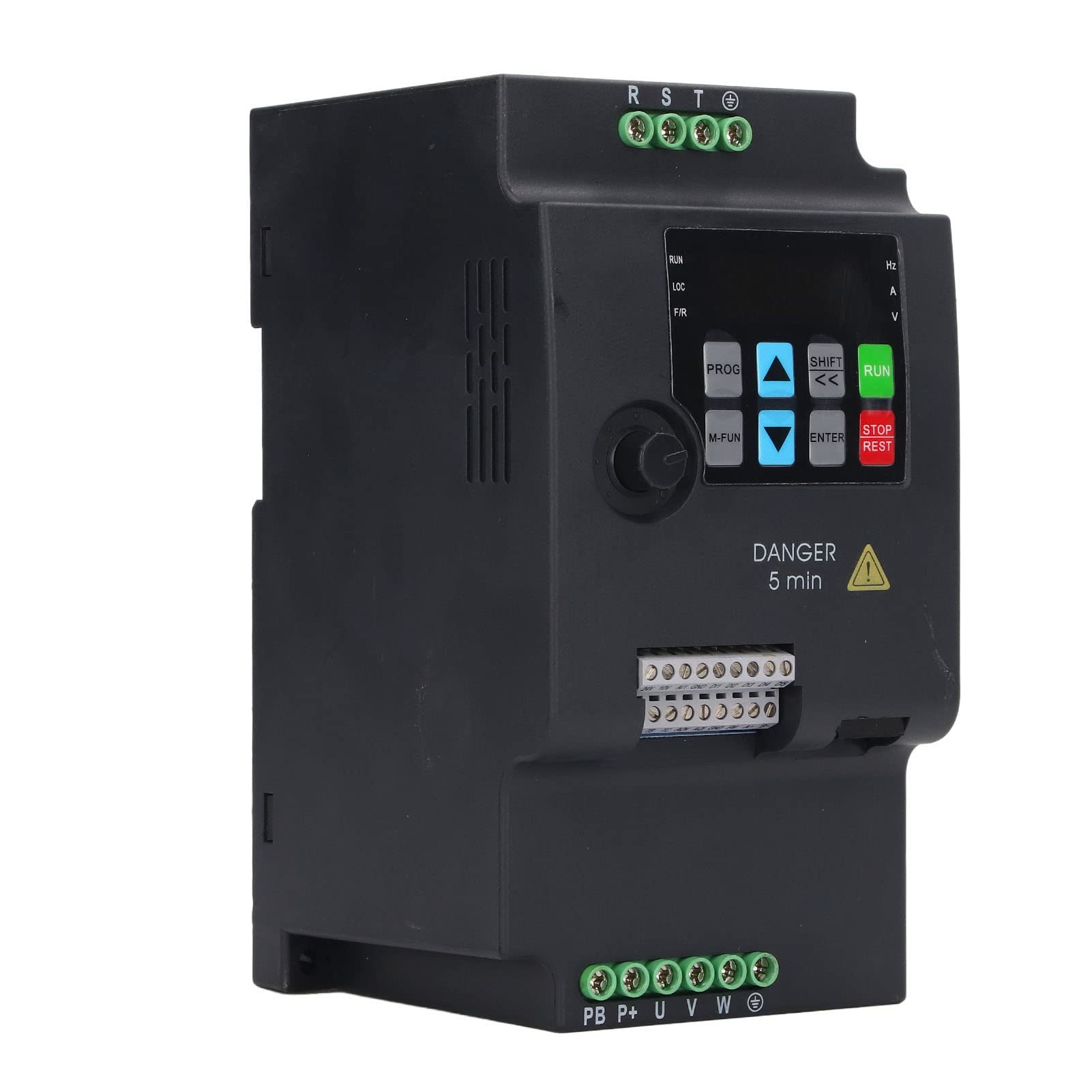 FTVOGUE Variador de Frecuencia 380V Trifásico Mini VFD 4KW PC Aluminio 0 a 400Hz IP20 Gobernador de Motor para Control General de Velocidad del Motor en Talleres