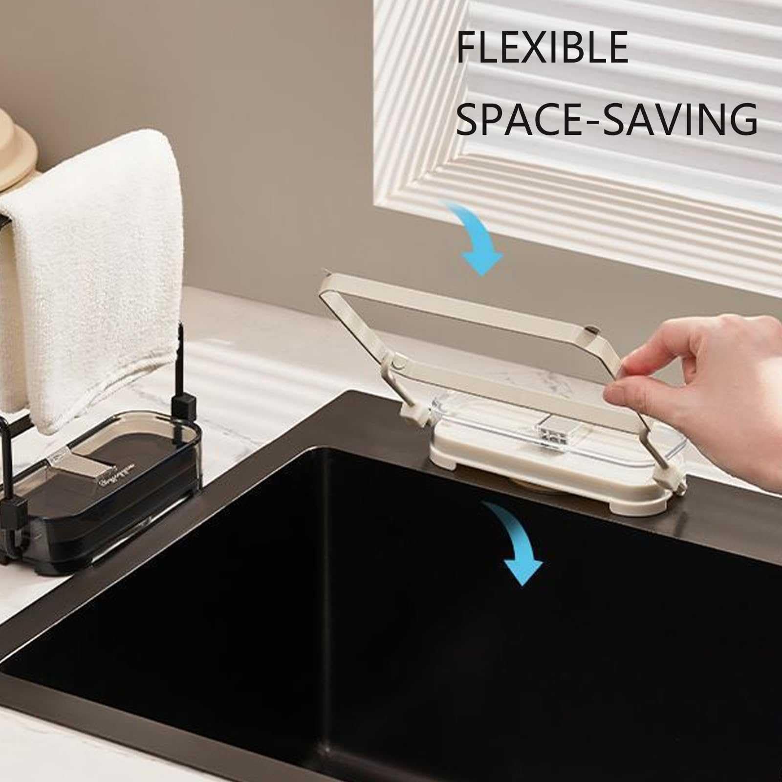 Küchensieb, Küchenspüle Müllfilter Rack Saugnapf, Spülbecken Abflusssieb, Wasserfilter(2 Black)