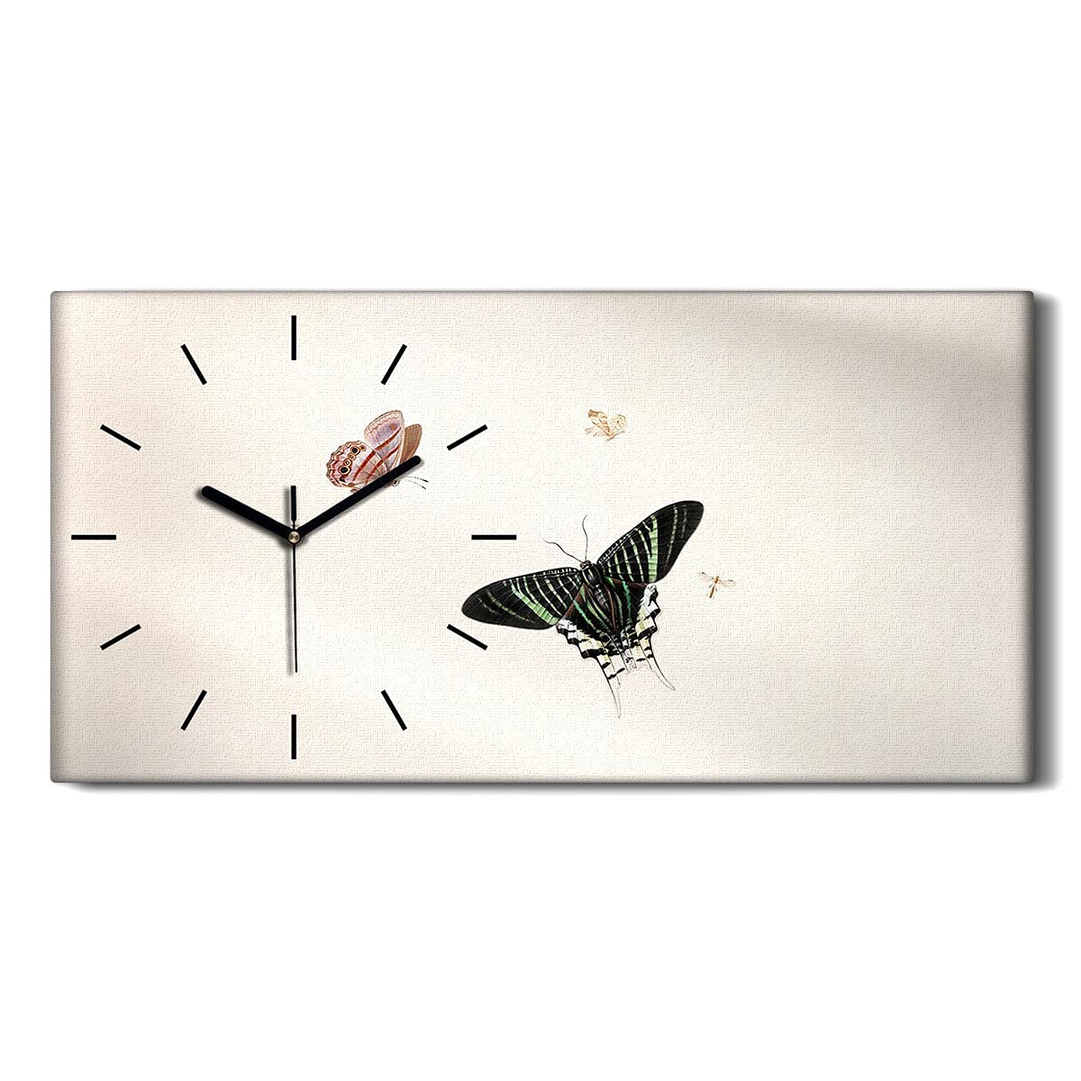 Horloge sur toile silencieuse sans tic-tac 60x30cm pour chambre à coucher calme