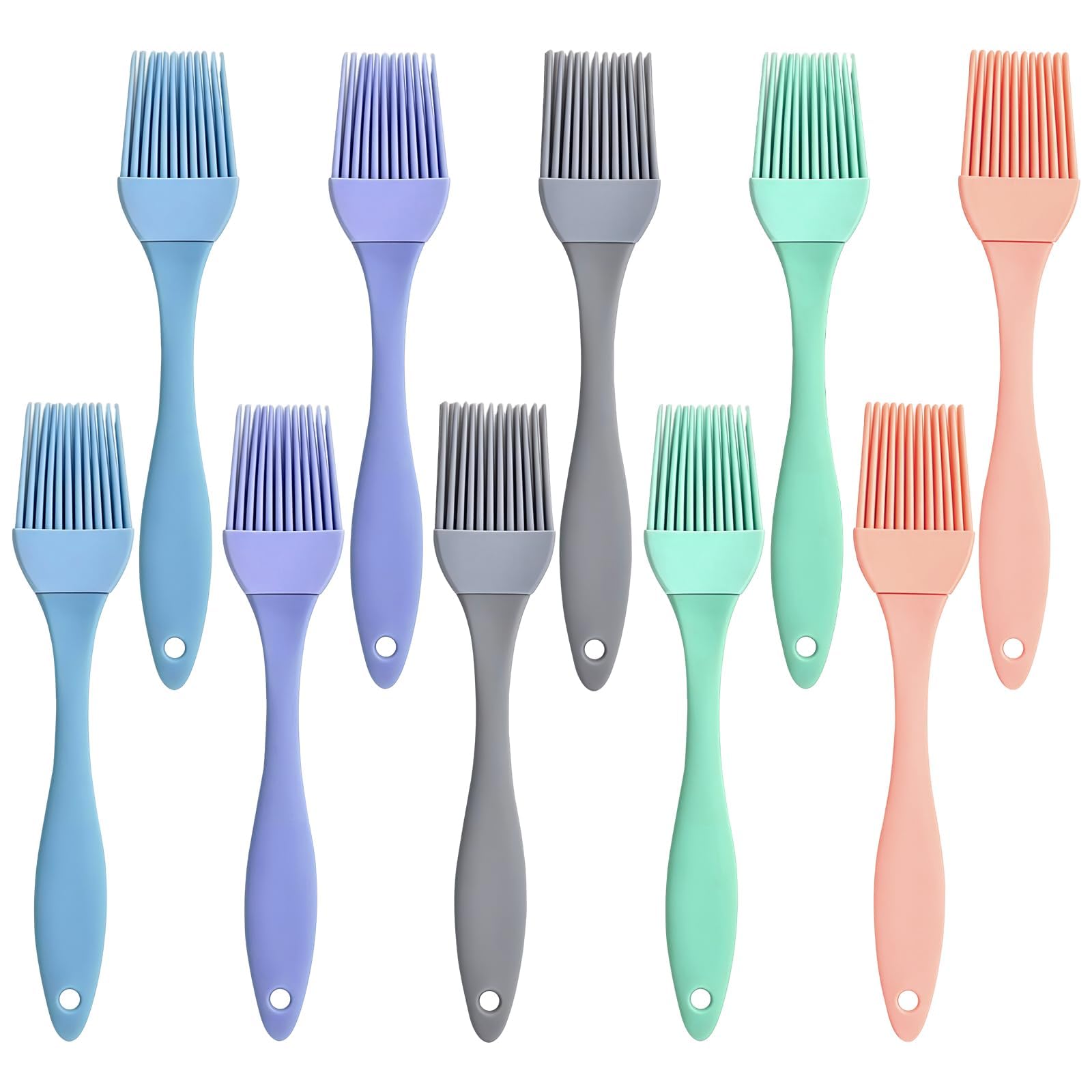 10 Pack Basting Brush, 17 cm Silicone Pastry Brushes, for BBQ, Baking