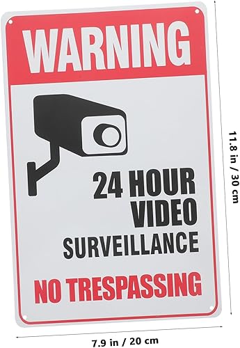 Miniatura 2 de Retro Metal No Trespassing Sign Security Camera Decor Warning Sign Outdoor Home Decor