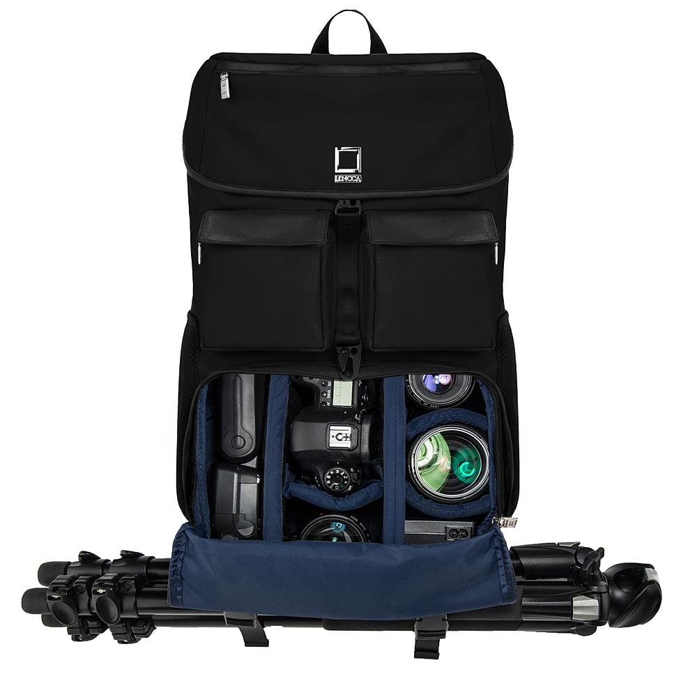 eBigValue Water Resistant Large Camera Backpack with Laptop Compartment Laptop and DSLR Camera Backpack Travel Backpack with Tripod Holder