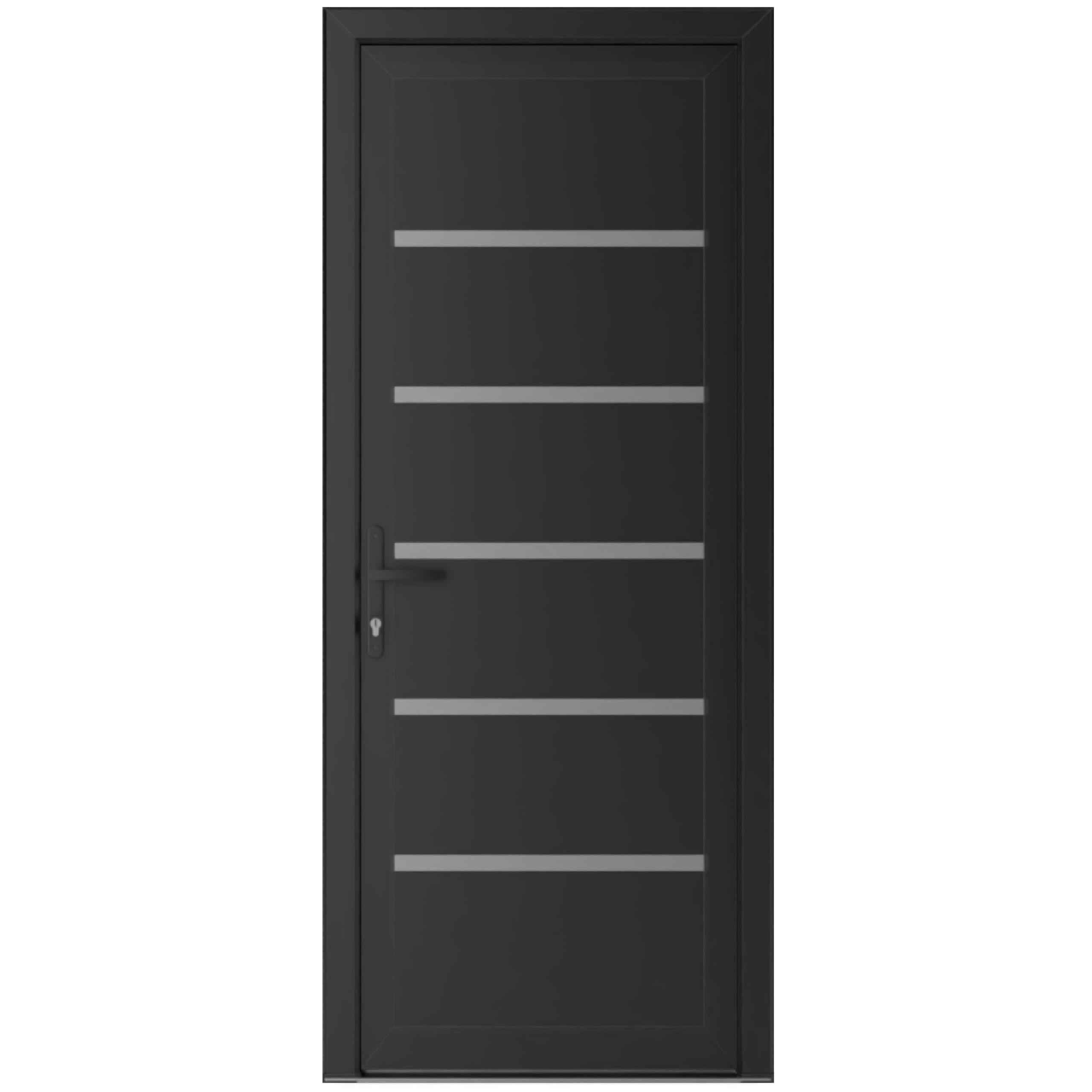 VDOMDOORS Front Exterior Door Prehung 36 x 80 inches | Manux 8415 Matte Black | Entry Door with Frame | Metal | Right Hand | Front Entry