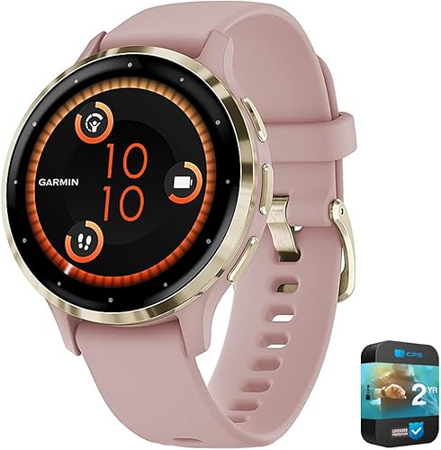 Miniatura 9 de Garmin 010-02785-03 Venu 3S Health Fitness GPS Smartwatch Bisel de acero dorado con caja rosa polvo 1.614 in paquete con 2 años CPS Paquete de
