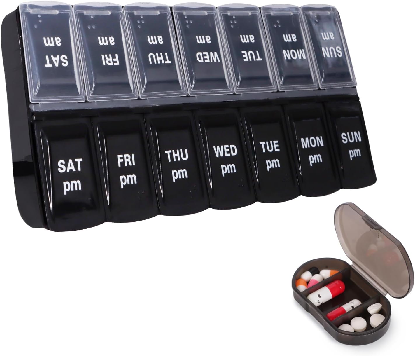 Lollanda Tablettenbox 7 Tage, Medikamentenbox 7 Tage, Pillendose 7 Tage ...