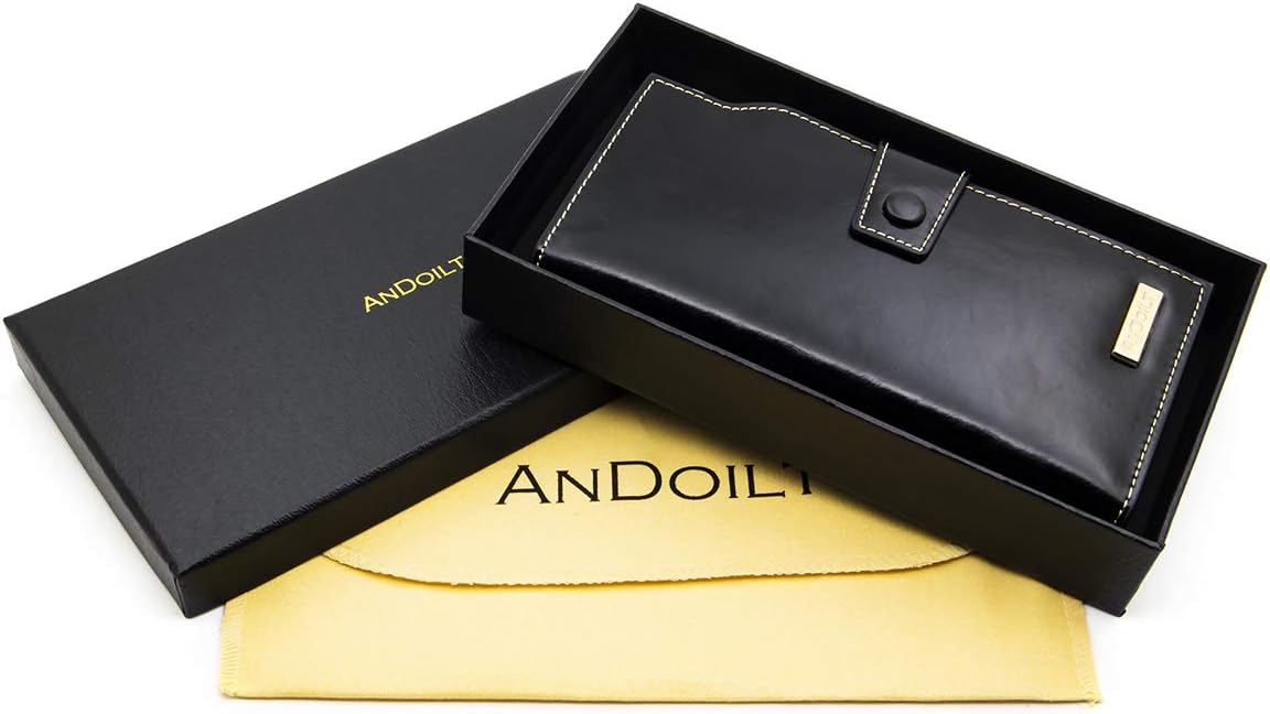 ANDOILT Women's RFID Blocking Large Capacity Luxury Wax Genuine Leather Clutch Wallet Card Holder Organizer Ladies Purse - Image 6