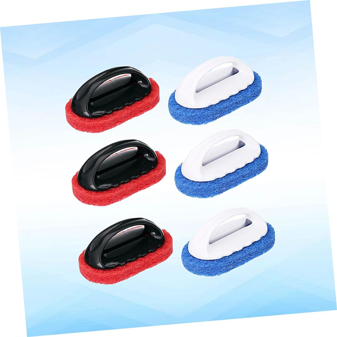 GLEAVI 2sets Home Brush Pads Descaling Brush Handle Decontamination Sponge Material for Kitchen Utensils 6pcs*2