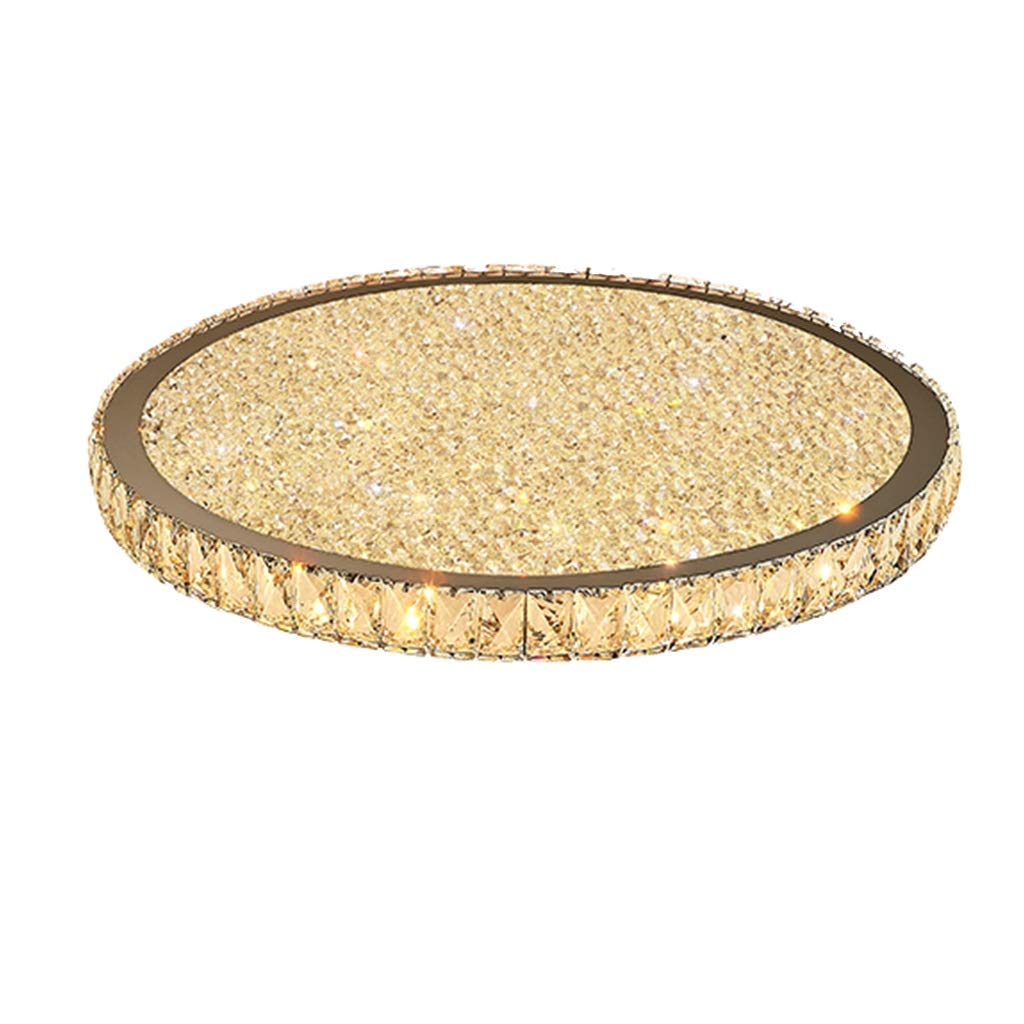 Plafonnier LED rond cristal blanc lampe moderne de 45cm pour éclairage séjour