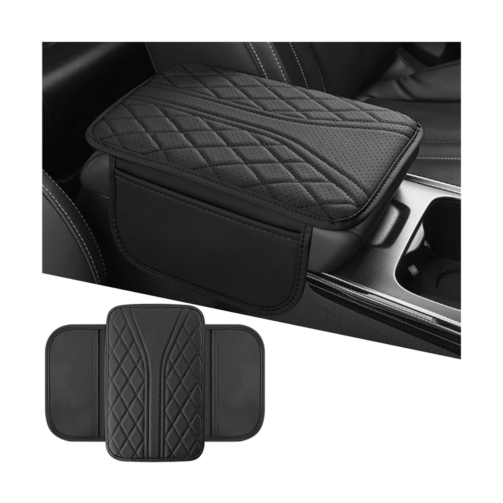 Hfftyu A Car Rmrest Cushion, For Nissan Qashqai J10/J11/J12 2012-2025 Soft Resistant Leather Rmrest Cushion Protector Scratch Center Console Cover Comfortable Elbow Rest,