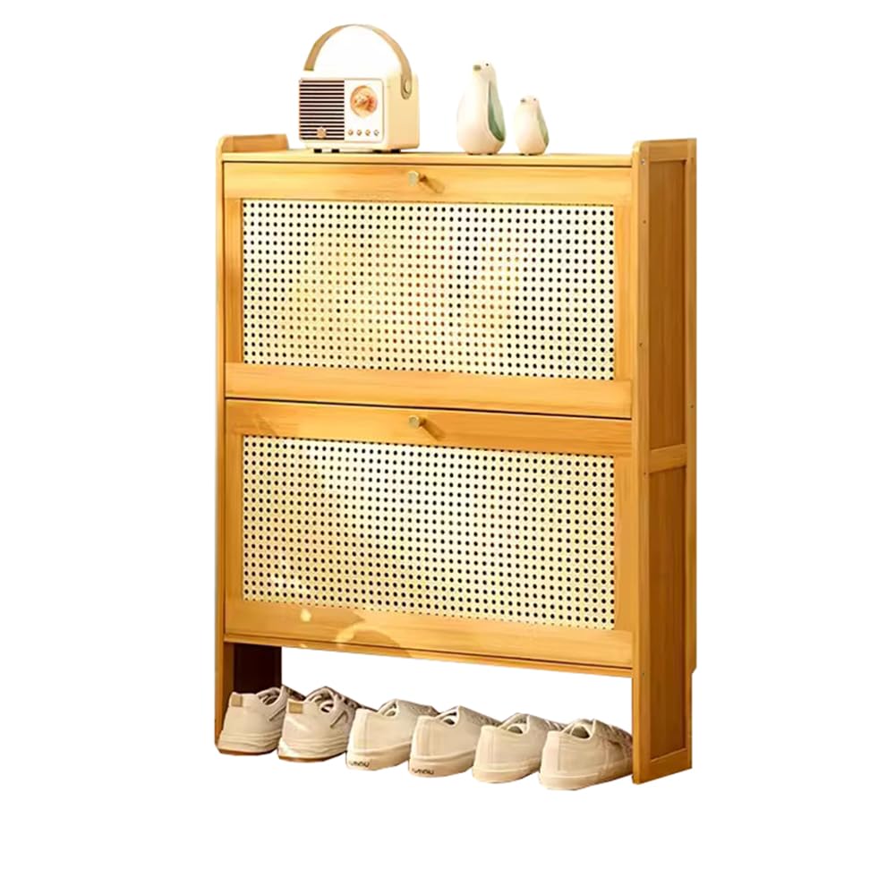 Meuble à chaussures en bambou respirant anti-odeur pour entrée étroite et encombrée