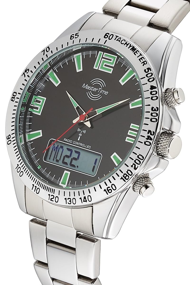 Master Time Funk Quarz Herren Uhr Analog-Digital mit Edelstahl Armband MTGA-10874-22M