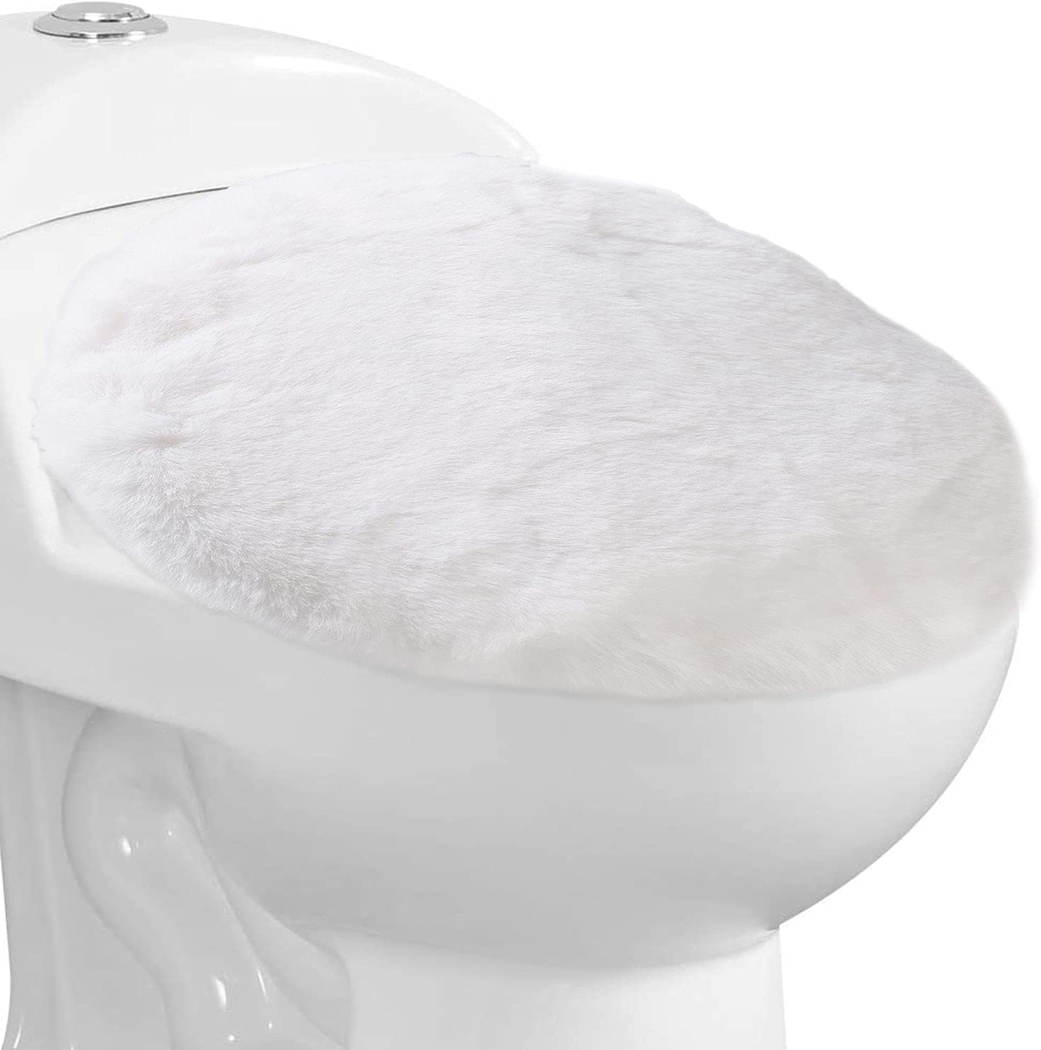 Toilet Lid Cover With Elastic All Around ,Soft Plush Fabric Cover