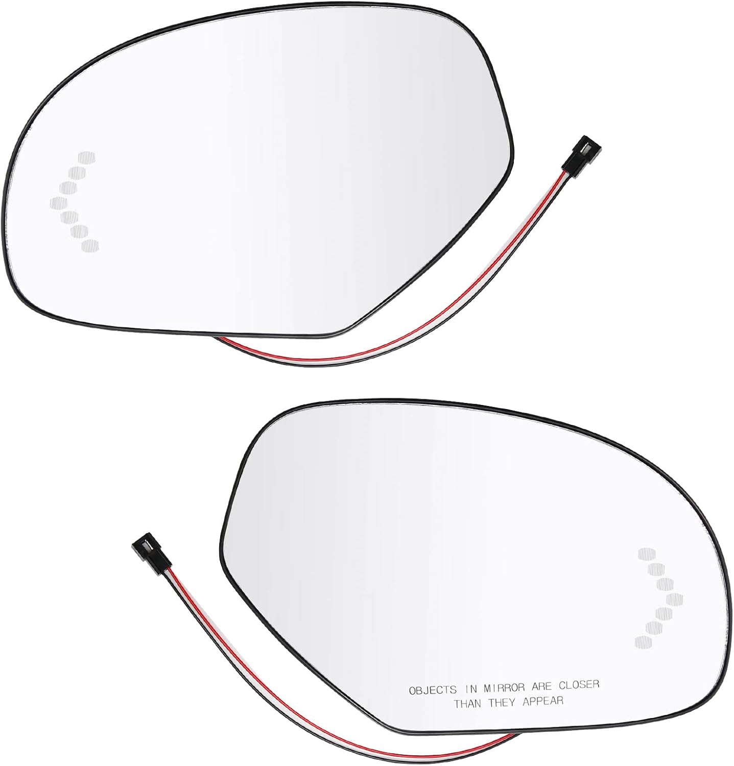 Left and Right Side Heated Mirror Glass with LED Turn Signal 2007-2014 Exterior Mirror Replacement for Cadillac Escaladeb Chevy Avalanche GMC Sierra Yukon 1500 2500 2500HD 3500HD GM1324138