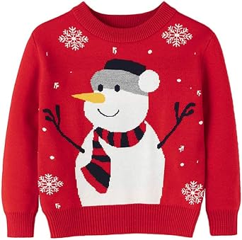 Girls Ugly Christmas Sweater Kids Boys Knitted Snowman Reindeer Xmas Holiday Pullover Sweater 2-9 Years Old