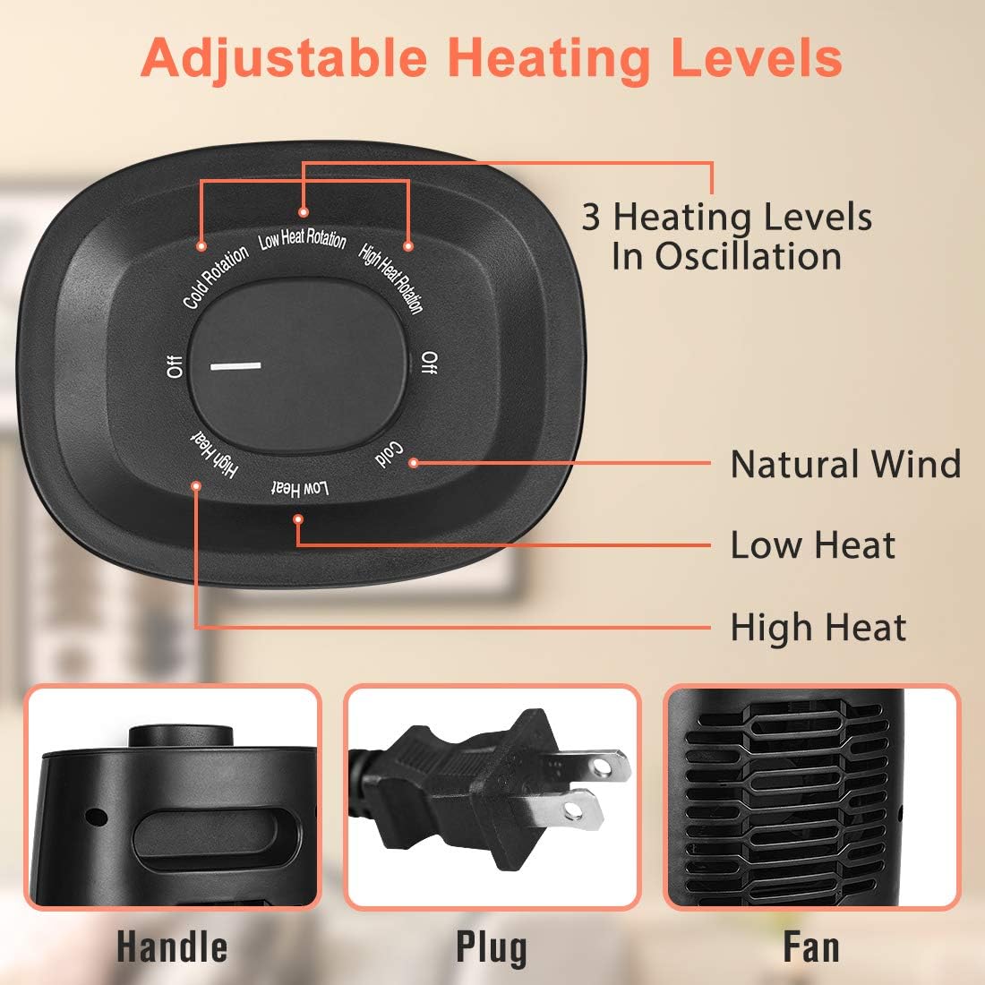 Buy Portable Space Heater, 1500W/850W Seniny Ceramic Electric Heater