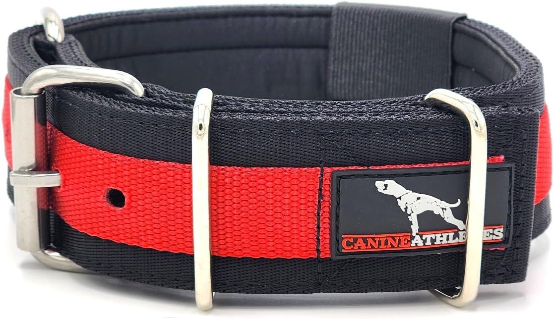 CANINE ATHLETES 2" Wide Elite MAX V2 Neoprene Padded Thick Working Dog Collar for Strong Dogs (Medium)