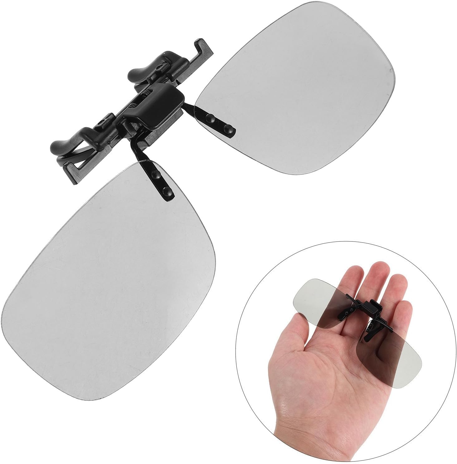 2pcs Clip on 3D Eyeglasses for Glasses with Metal and PVC Frame, Lightweight 3D Glasses Attachment for Enhanced Visuals in Home and Cinemas