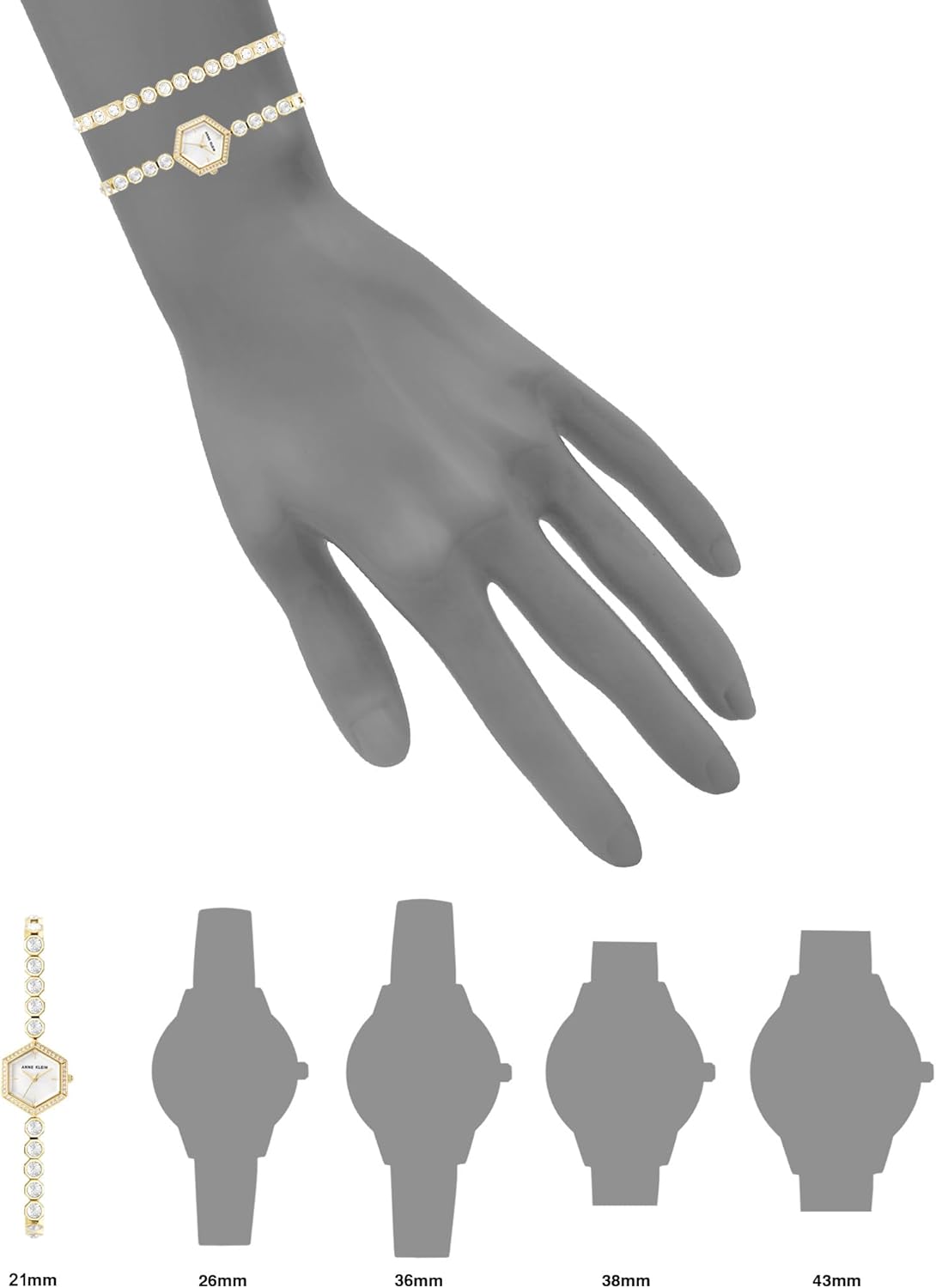 Anne Klein Women's Premium Crystal Accented Bracelet Watch Set