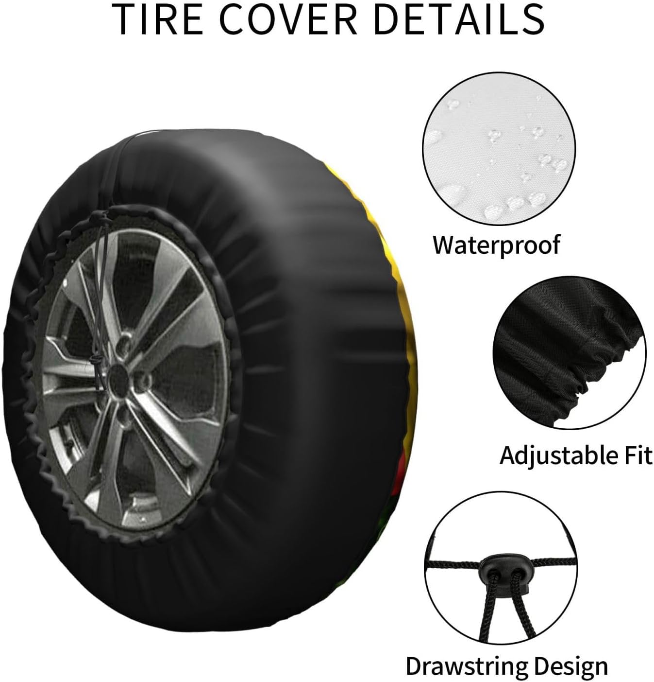 American and Brazilian Flags Print Tire Cover Universal Spare Wheel for Trailer Rv SUV Truck Camper Travel Accessories