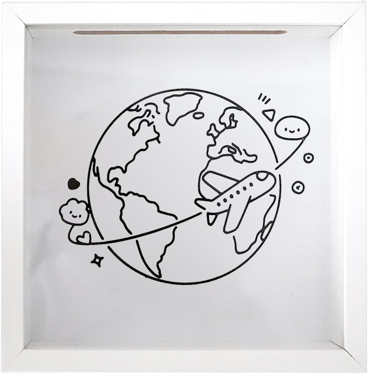 Travel Memory Box with Slot Space Theme Keepsake Case Decor with Hook
