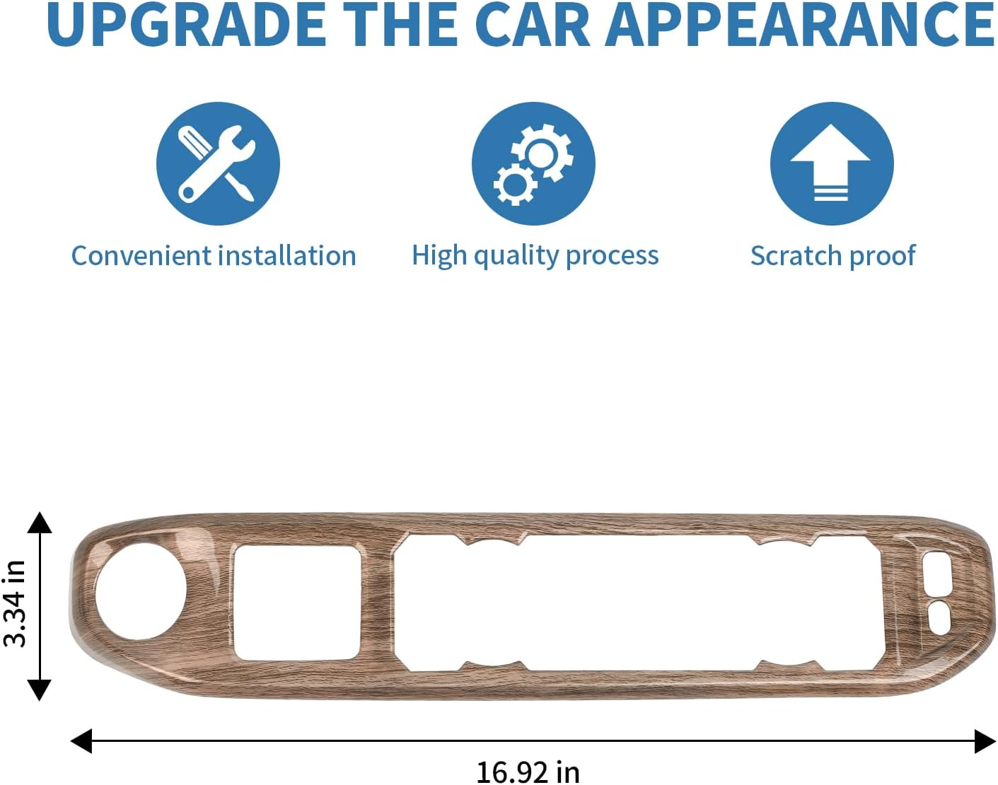 for Silverado Center Dash AC Control Panel Trim Cover for Chevy Silverado 2022+ Brown Wood Grain Interior Accessories 1pc