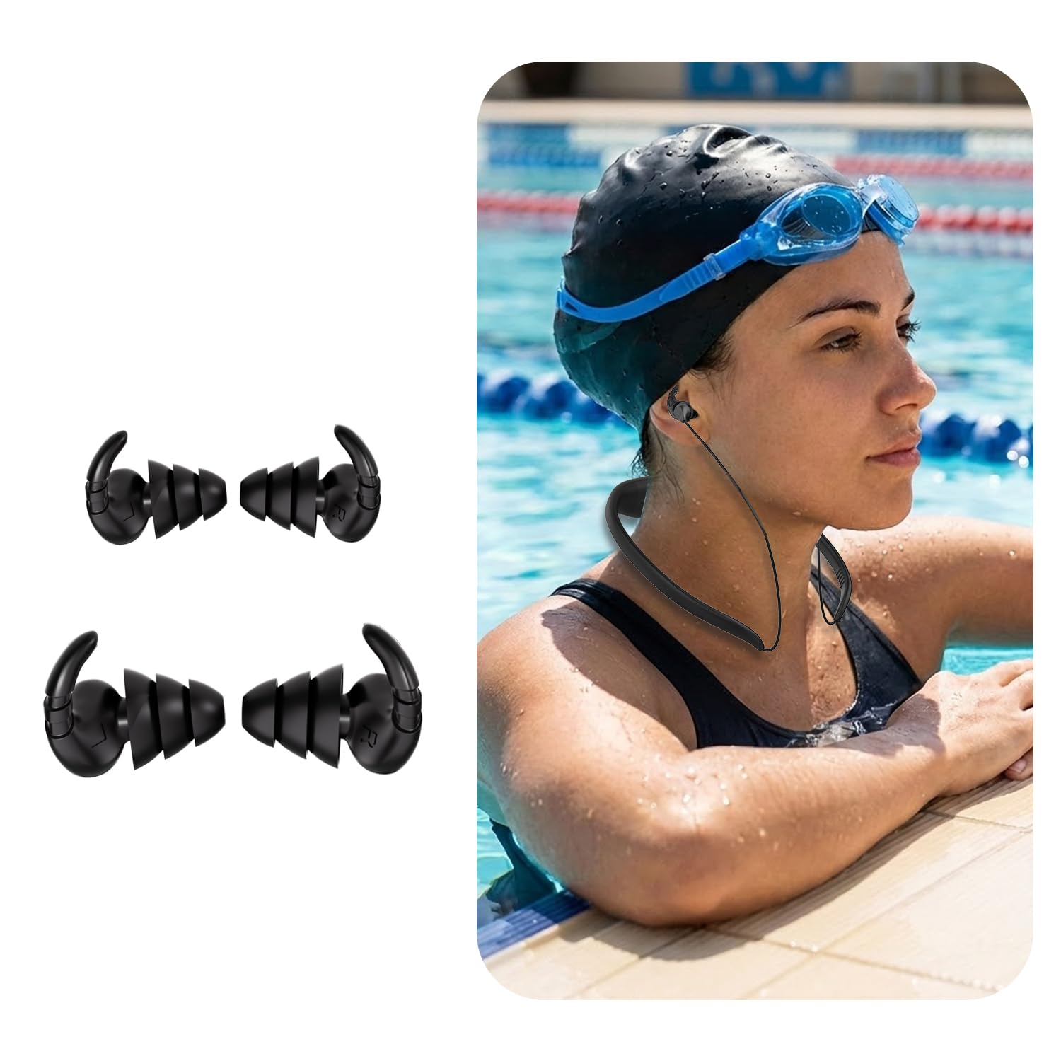 Tayogo Ecouteur Natation，Bluetooth 5.3, Ecouteur Waterproof Natation, Mémoire 32G Intégrée, Lecteur MP3, Étanche IPX8, Écouteur Natation pour Course à Pied, Natation, Cyclisme