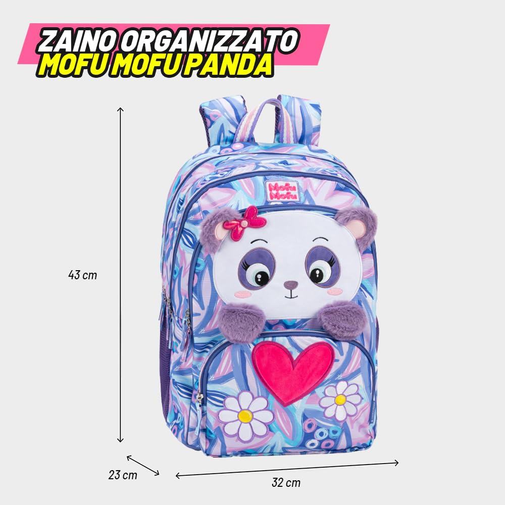 WWF - Zaino Scuola Ufficiale WWF, 2 Ampi Vani, 1 Tasca Frontale, 2 Tasche Laterali n Rete, Spallacci Imbottiti, Retro e Fondo Termoformati, Chiusure a Zip, 32x43Hx23cm