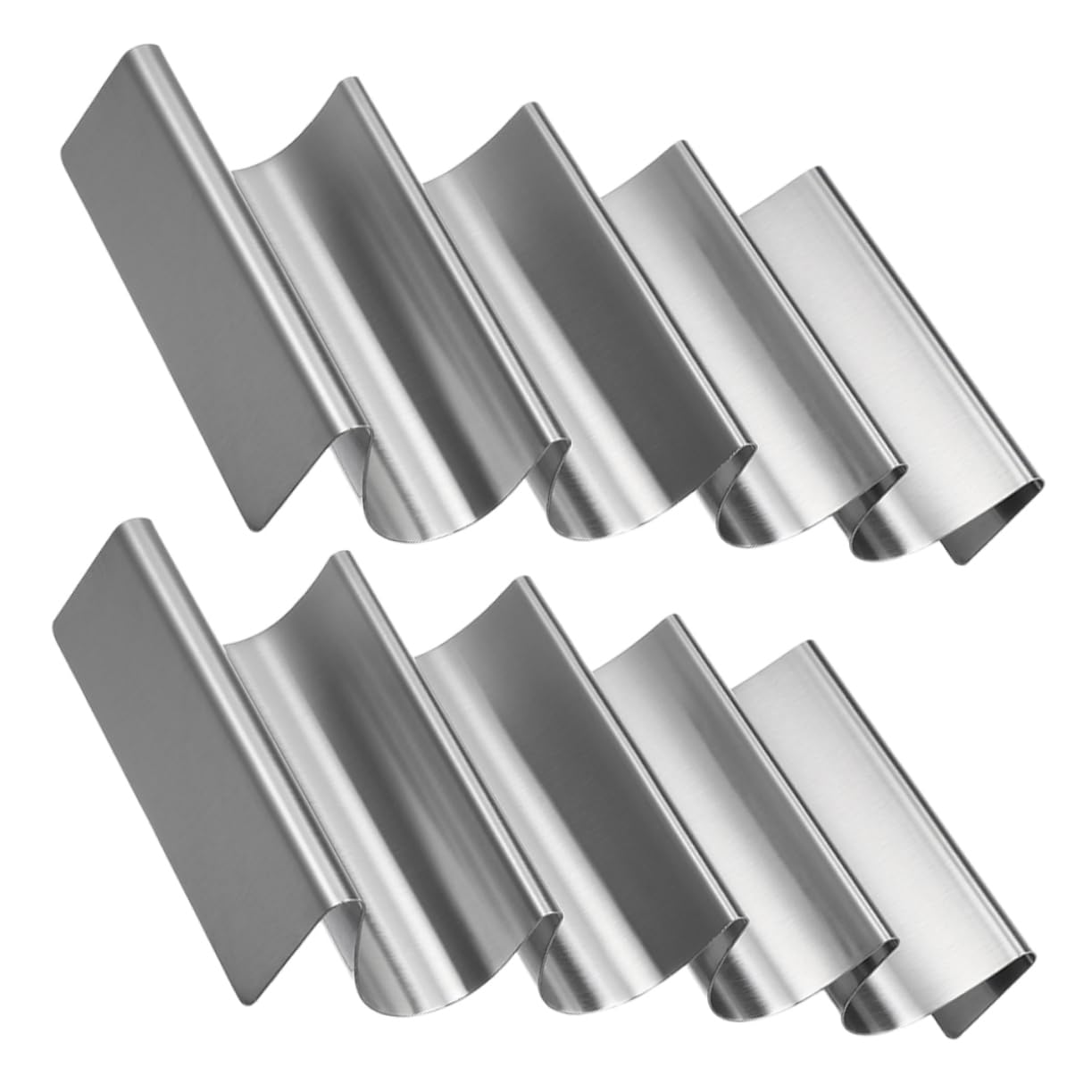 DECHOUS 2pcs Stainless Steel Taco Holder Stand Serving Tray for Tacos Burritos and More Oven Design for Restaurants and Home Use