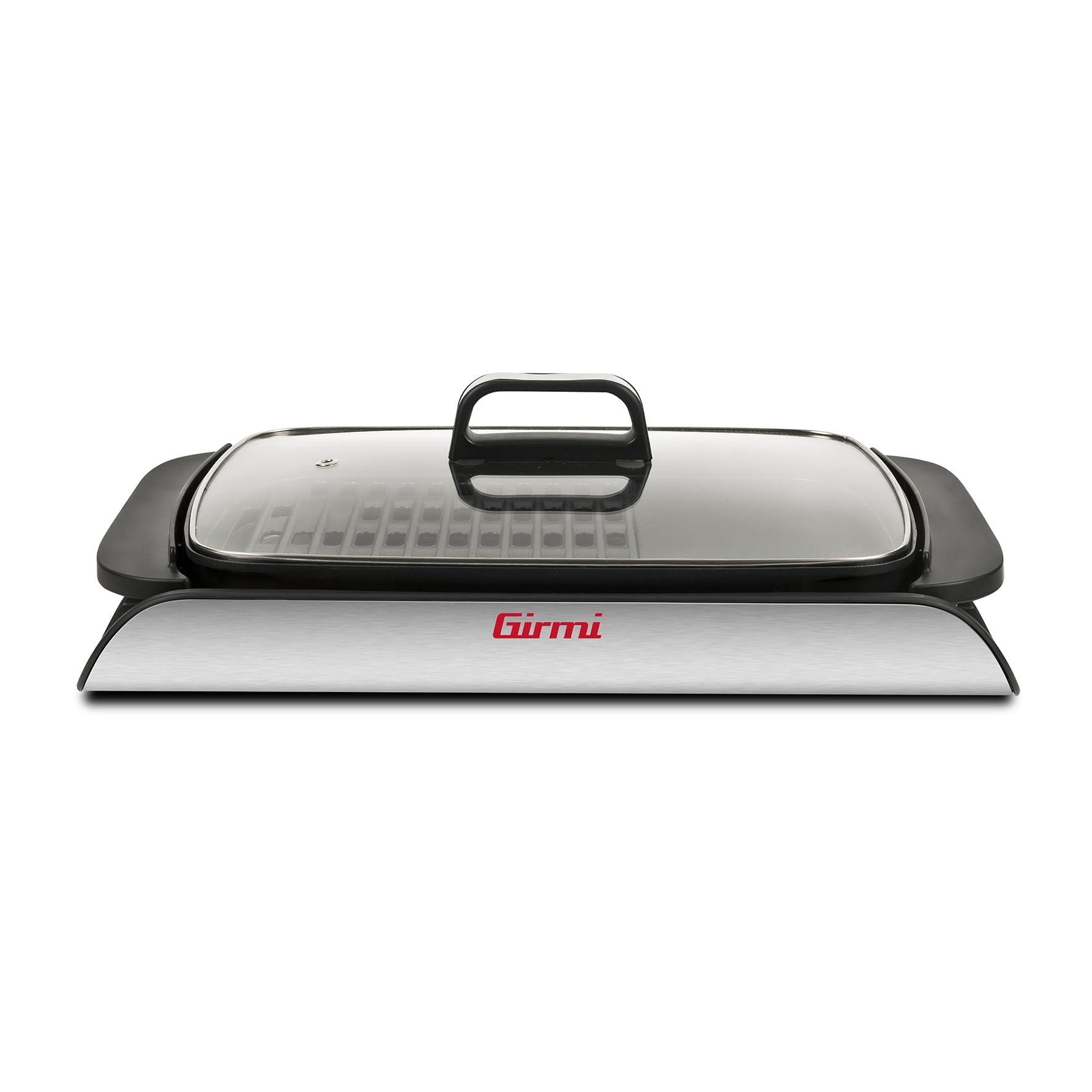 Girmi BQ91 Griglia e Barbecue, 2000W, Piastre Antiaderente XL 40 x 30cm con Doppio Utilizzo, Smokeless, Coperchio in Vetro Temperato, Temperatura Regolabile, Vassoio raccogli grasso, Grigio